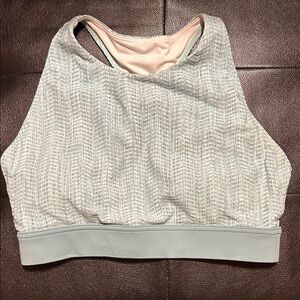 P'tula Mint Blue Textured High Neck Sports Bra